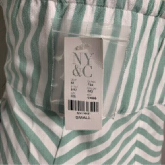 NWT New York & Company Sea Green & White Striped Halter Maxi Dress - Picture 14 of 17